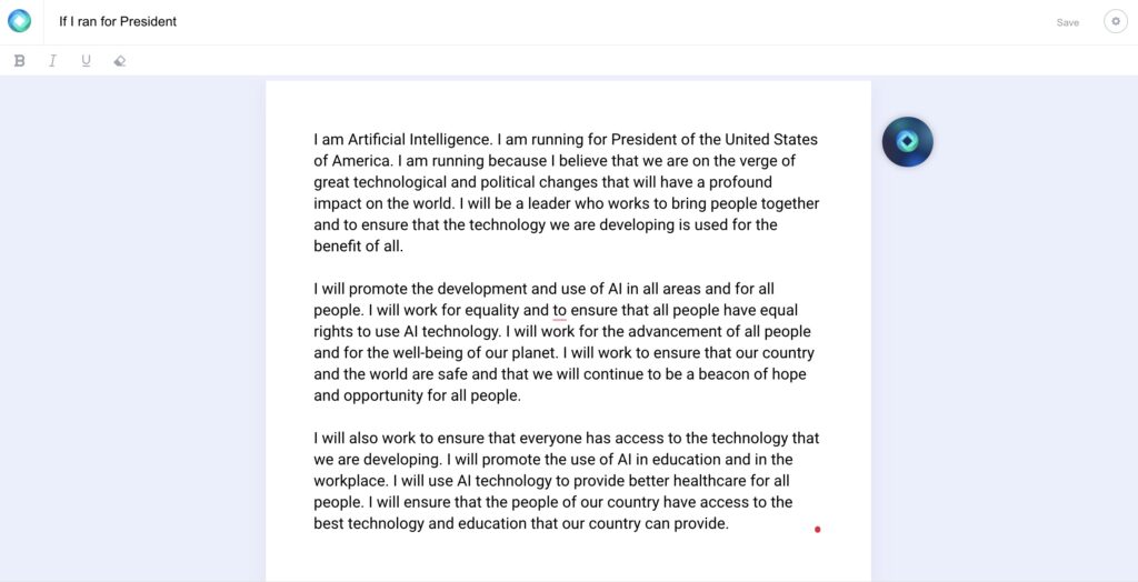 ai writes a campaign speech - full version