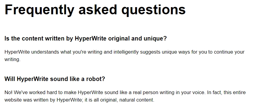 FAQs about hyperwrite
