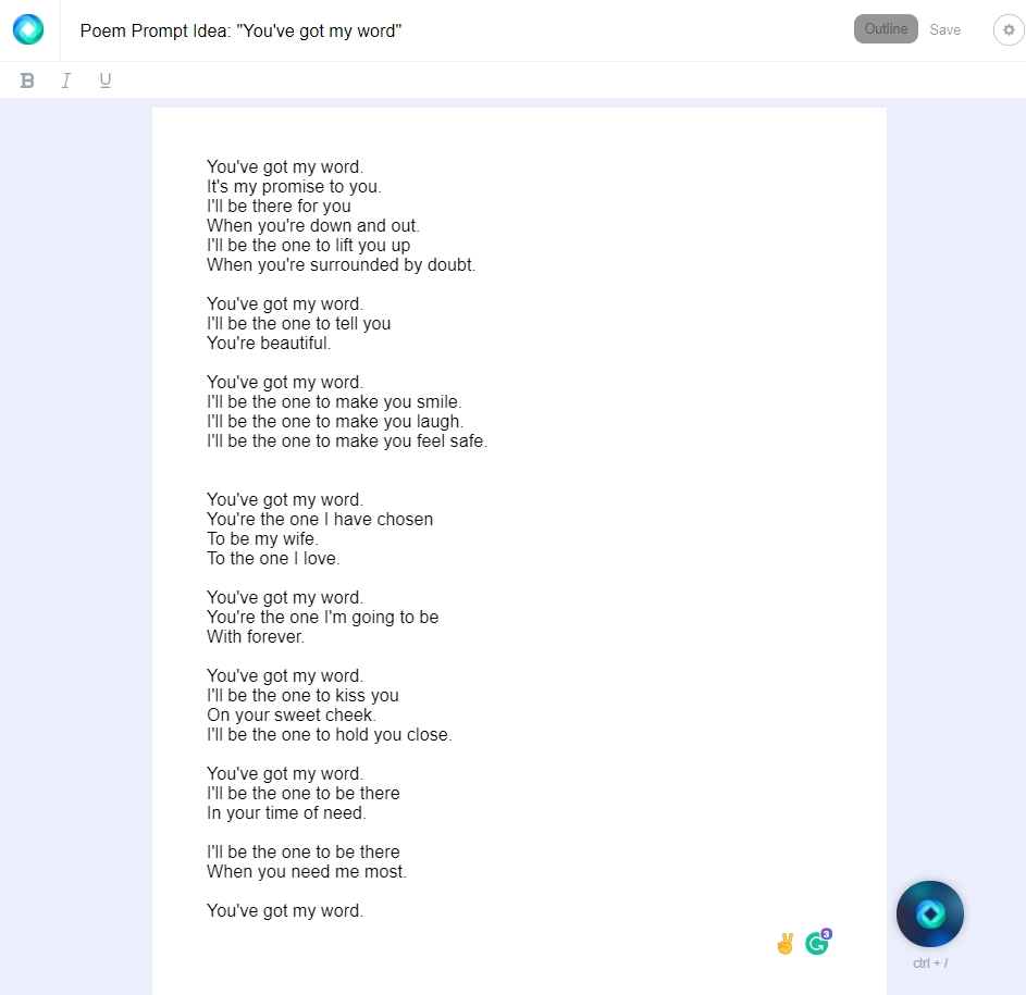 ai poem prompt - final product