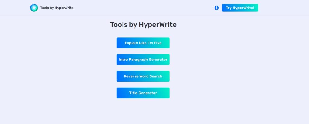 other free ai writing tools by hyperwrite
